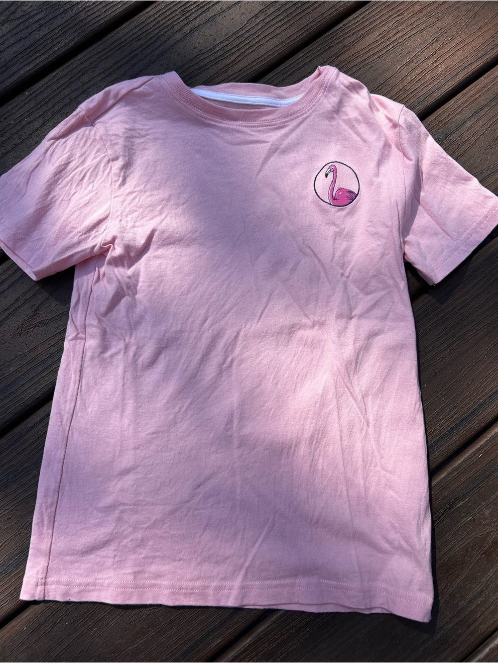 Janie and Jack Embroidered Pink Flamingo Tee